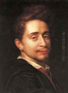 Portrait of a young man, bust-length, in a dark coat
