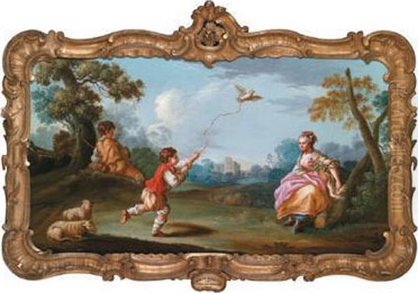 Bambino E Madre Che Giocano Con Un Uccello - view 1