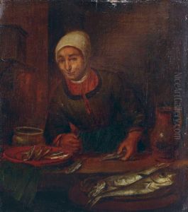 Kucheninterieur Mit Magd Und Fischen. by Hendrick Maertensz. Sorch (see Sorgh)