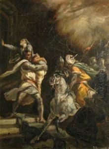 Croise Enlevant Une Jeune Femme by Jean Sorieul