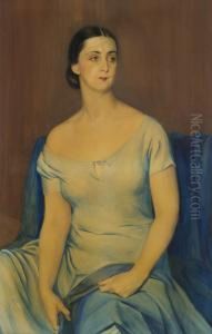 Portrait Of A Seated Woman by Savely Sawelij Sorin /