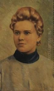 Portrait De Jeune Femme Blonde by Savely Sawelij Sorin /