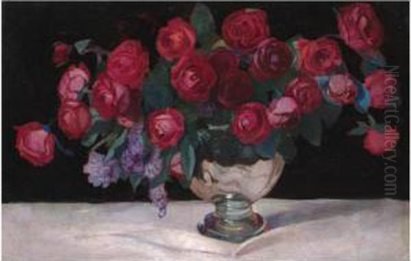 Still Life Of Roses And Lilac - view 1