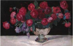 Still Life Of Roses And Lilac by Savely Sawelij Sorin /