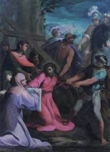 Cristo Caduto Sotto La Croce E La Veronica