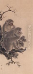 Deux Singes Branches by Mori Shusho, Dit Sosen