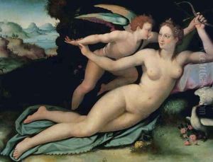 Venus and Cupid (2) by Alessandro Allori