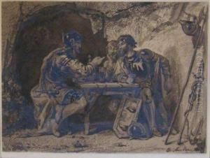 Scene Medievale Avec Soldats. by Charles Soubre
