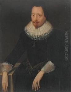 Portrait Of A Gentleman Said To Be Sir Charles Mortimer by John Souch