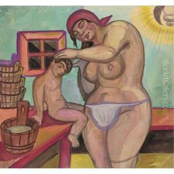 Washing His Hair - view 1