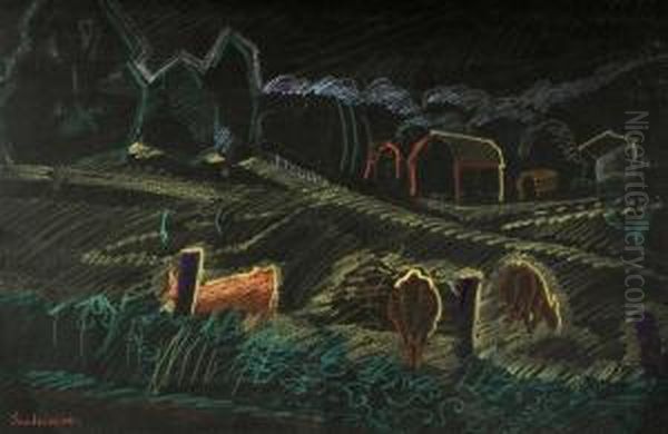 Woodstock Landscape With Farmhouses - view 1