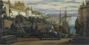 The Pier At Novgorod: Backdrop Design For Sadko