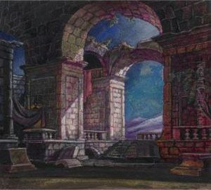 Theatrale Aux Aquarelle by Sergei Yurievich Soudeikine