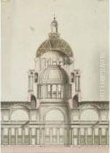 Coupe : Projet Pour La Structure Interieur De L'eglise Sainte Genevieve (vers 1775-76)