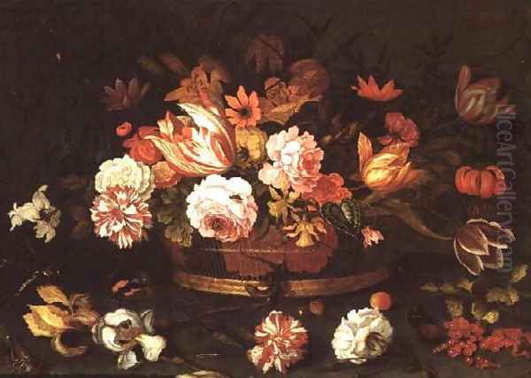 Roses, Tulips in a basket - view 1