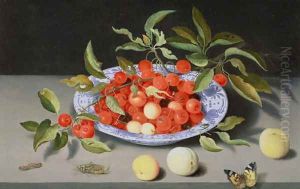 Still Life of Cherries and Peaches by Balthasar Van Der Ast