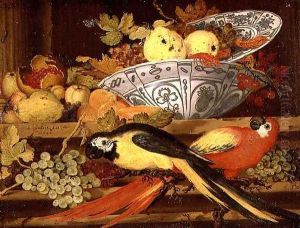 Still Life with Fruit and Macaws, 1622 by Balthasar Van Der Ast