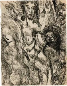 Recto: Lechrist Et Ses Femmes - Verso: Ville by Louis Soutter