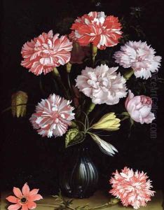 Floral Study- Carnations in a Vase by Balthasar Van Der Ast