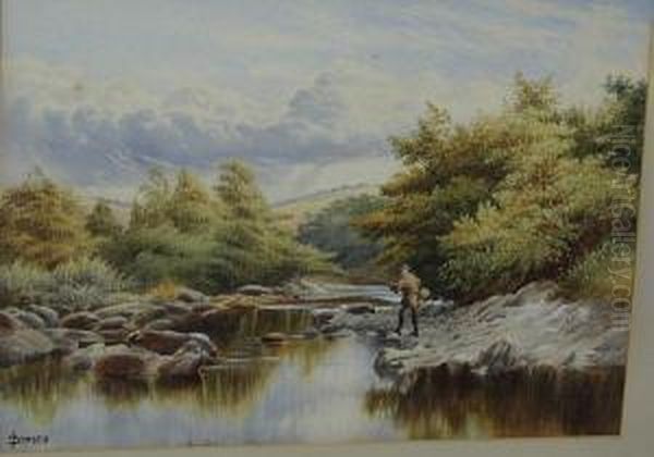 A River Landscape With A Fisherman - view 1
