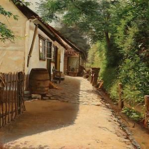 Sunny Day At A Danish Farm by Carl Martin Soya-Jensen