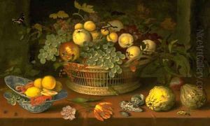 Still Life with a Basket of Fruit by Balthasar Van Der Ast