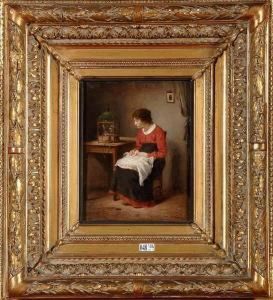 Jeune Fille A La Couture by Paul Constant Soyer