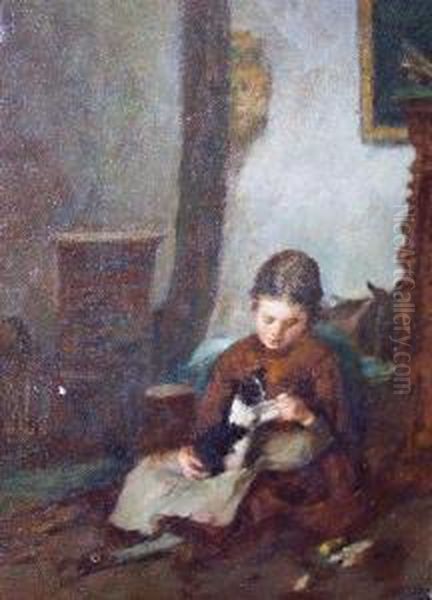 Girl With A Kitten - view 1