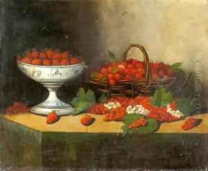 Still-life With A Boll Of Strawberries And Cherries by Michal A. Sozanski