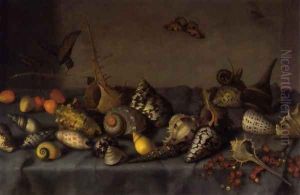 Still life with shells (detail) by Balthasar Van Der Ast