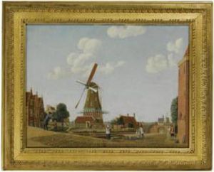 The Windmill 'the Kraay' On The Bulwark Sloterdijk, Amsterdam by Jan Spaan