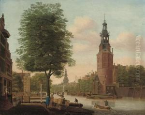 The Oude Schans Canal With The Tower Of Montelbaan, Amsterdam