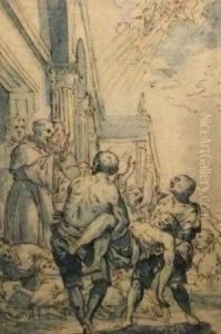 A Saint Healing The Plague Stricken by Lionello Spada