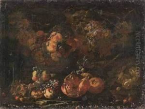 Nature Morte Aux Raisins, Peches Et Grenades by Bartolomeo Castelli Spadino