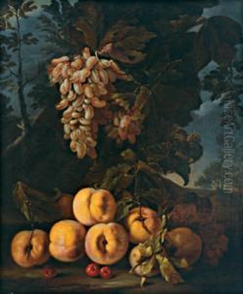 Natura Morta Con Uva E Pesche - view 1