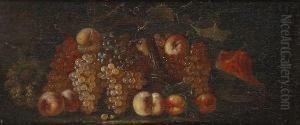 Panier De Fruits Avec Grappes De Raisins by Giovanni Paolo Castelli Spadino