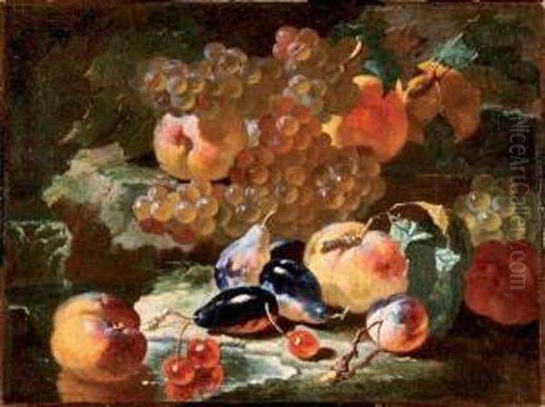 Nature Morte Aux Peches, Prunes, Questsches, Cerises Etraisins - view 1