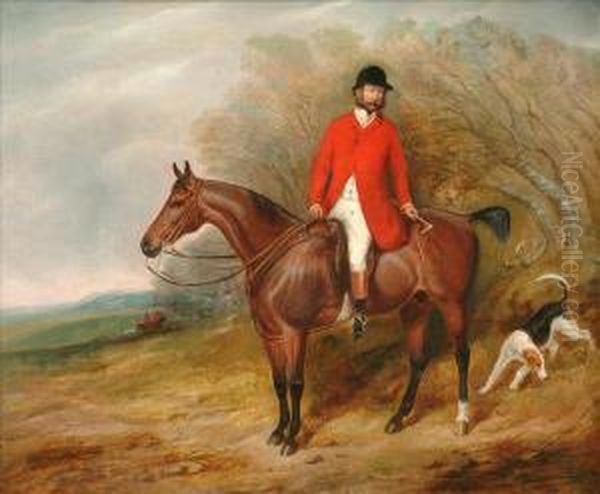A Hunterwith A Hound In A Wooded Landscape - view 1