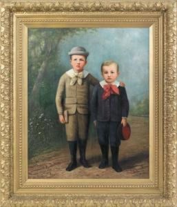 Portrait Of Two Young Boys by Frederik A. Spang