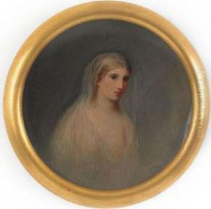 Portrait Of A Young Woman With A Veil by Frederik A. Spang