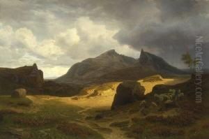 Griechische
Gebirgslandschaft. by Louis Spangenberg
