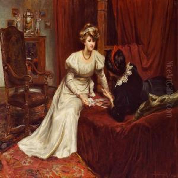 Interior With Twowomen Playing Cards - view 1