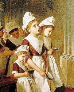 Foundling Girls at Prayer in the Chapel, c.1877 by Sophie Gengembre Anderson