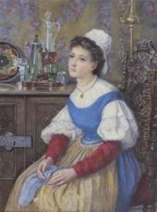Femme Assise Cousant