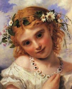 Young Girl with a Garland of Marguerites by Sophie Gengembre Anderson