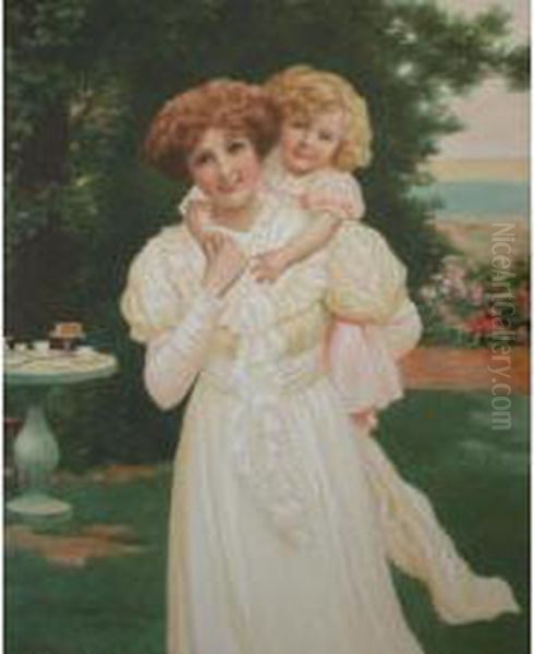 Mother And Child In A Garden - view 1