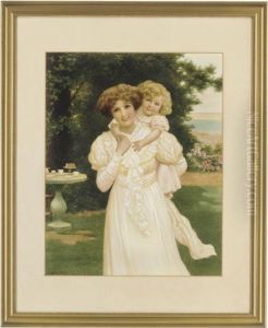 Mother And Child In The Garden by Herbert Blande Sparks