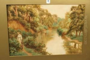 The River Side Walk, In Autumn by Herbert Blande Sparks