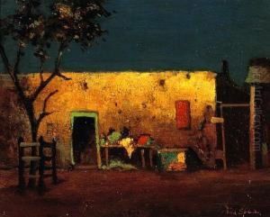 Moonlight Over An Adobe Home by William Sparks