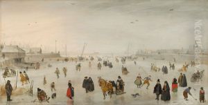 A Scene On The Ice by Hendrick Avercamp